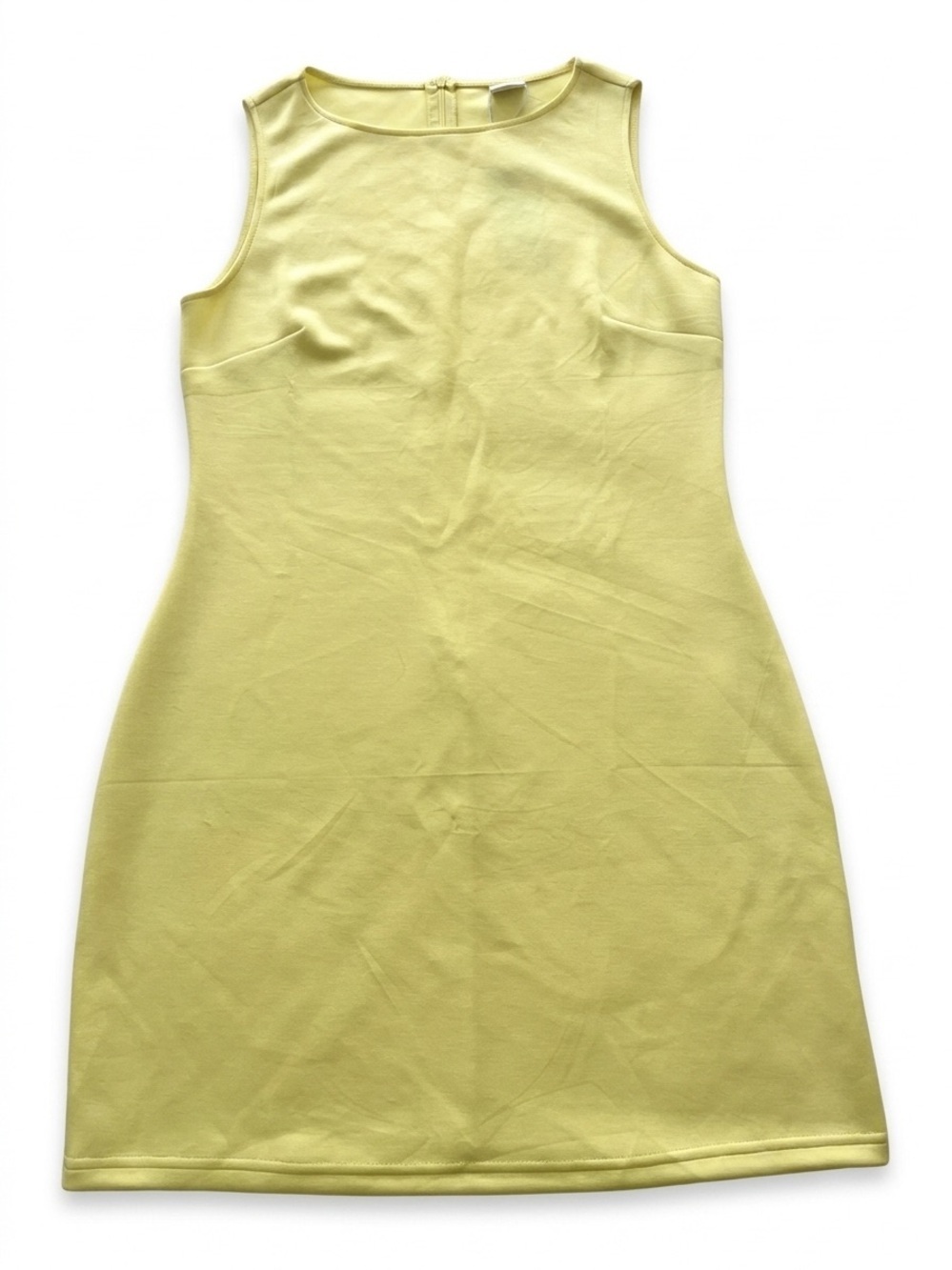 NWT WIHOLL Yellow Sleeveless Mini Dress Size L Casual Summer Lightweight Knit